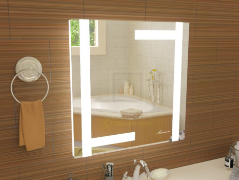 Квадратное зеркало в ванную с подсветкой Витербо размером 80x80 см